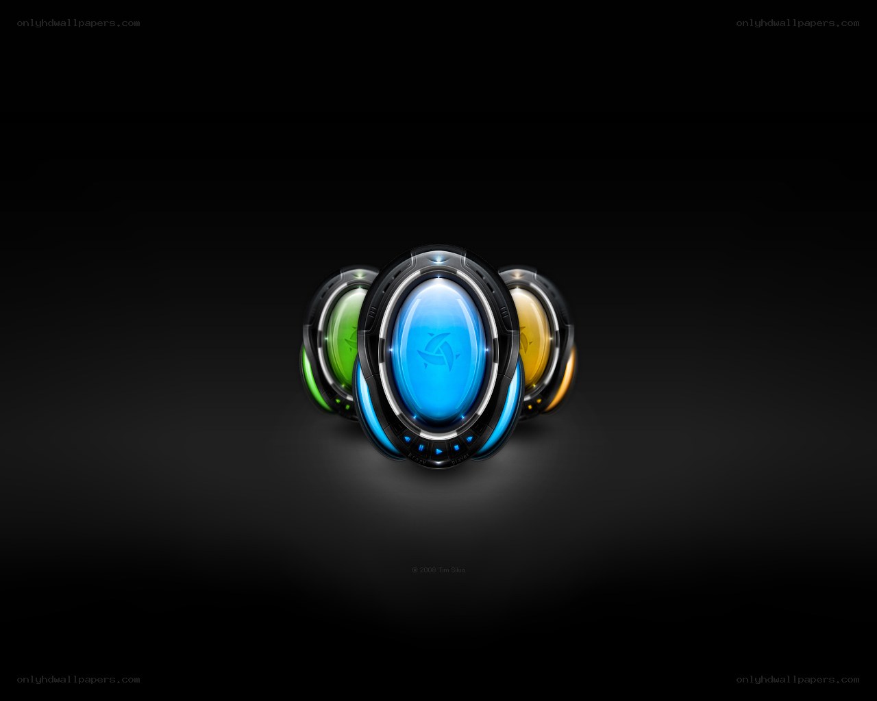 futuristic glowing orbs