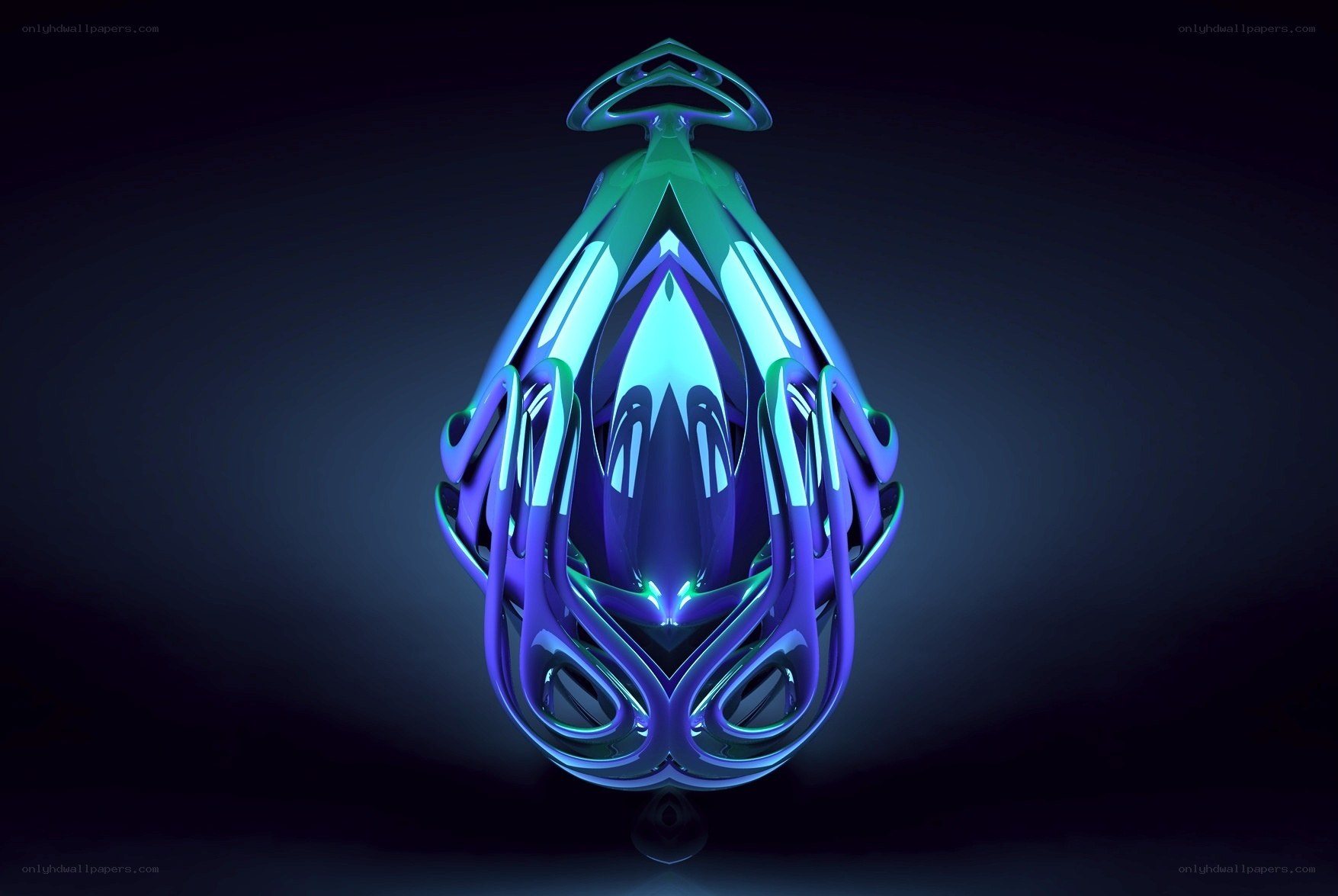 Futuristic glowing sculpture