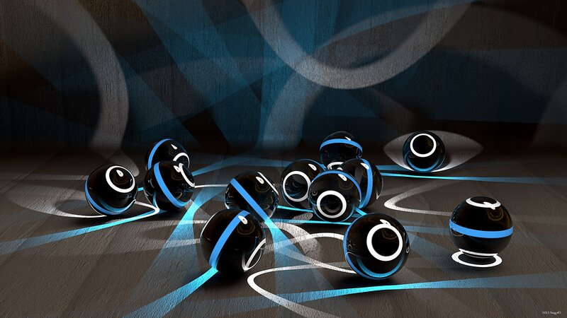 Futuristic glowing spheres