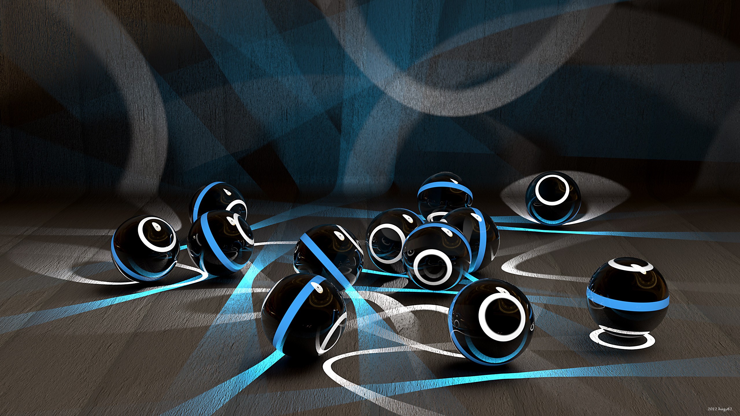 Futuristic glowing spheres