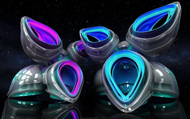 futuristic glowing structures