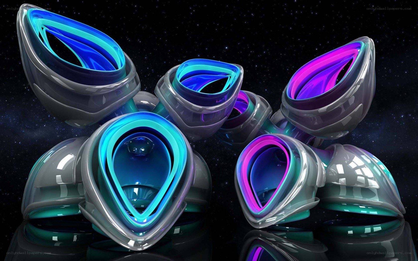 Futuristic glowing structures