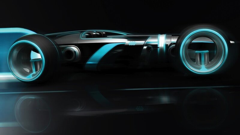 futuristic glowing vehicle