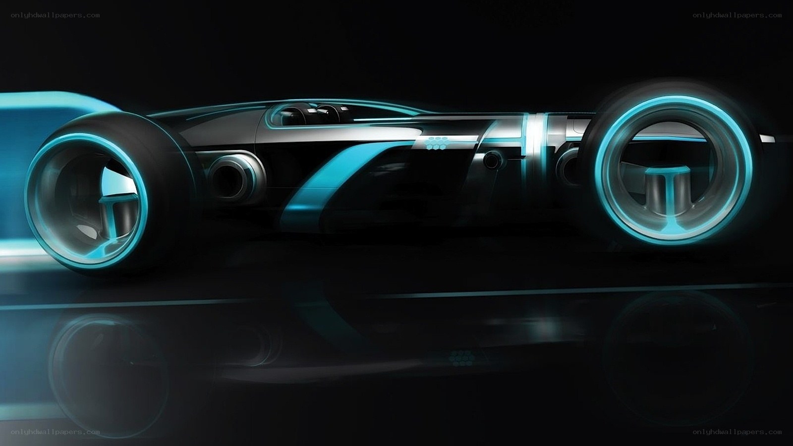 futuristic glowing vehicle