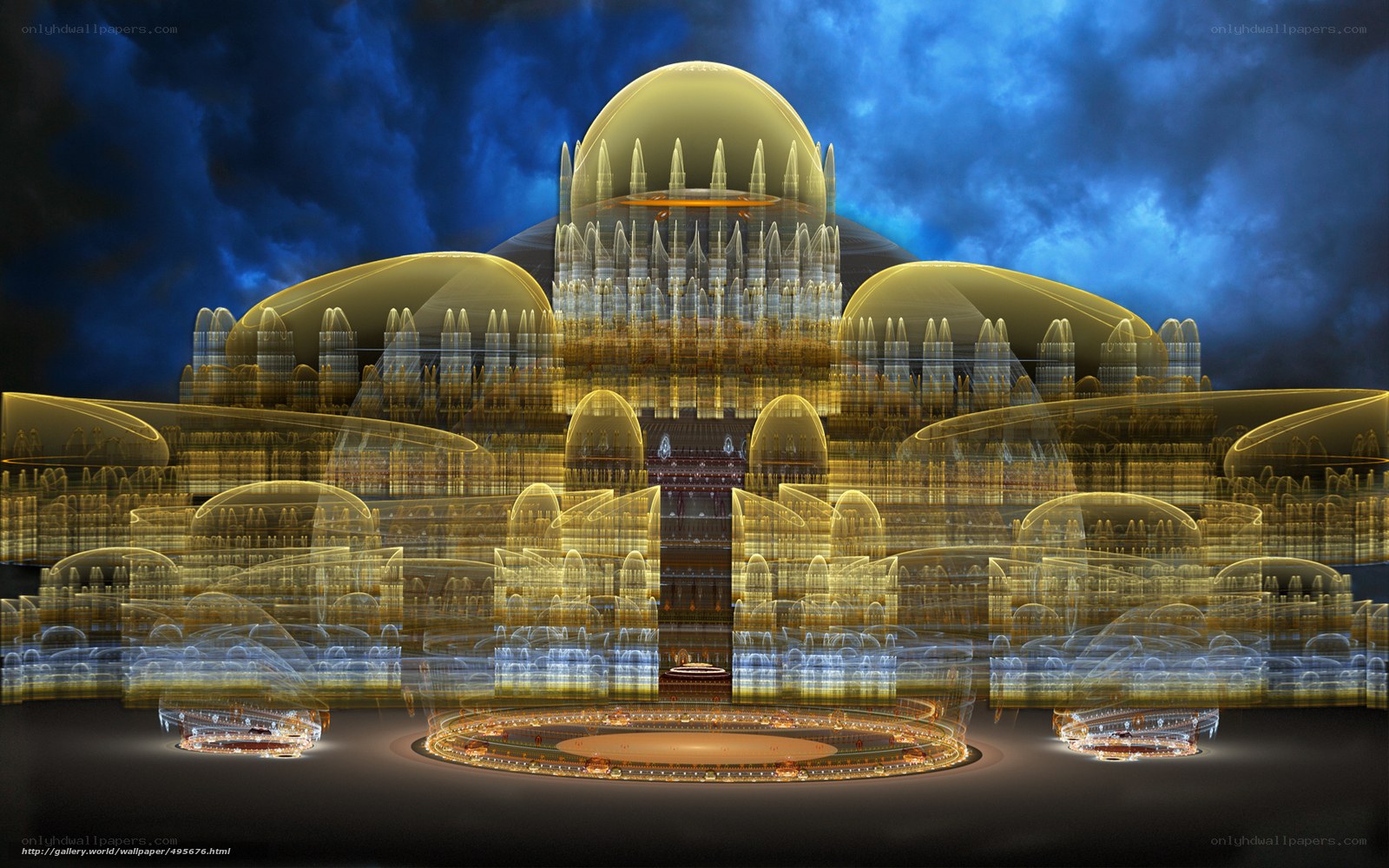 futuristic golden cityscape