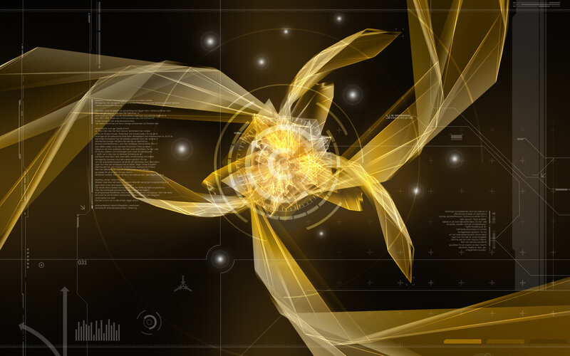 futuristic golden energy core