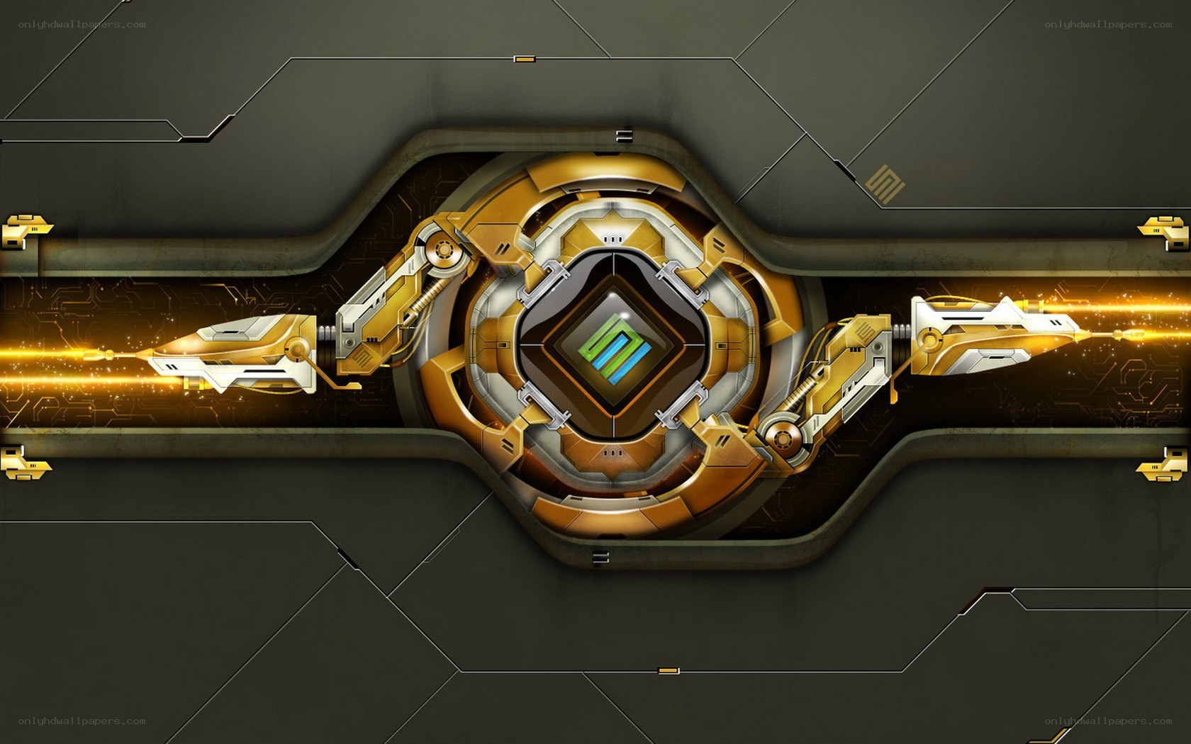 futuristic golden interface