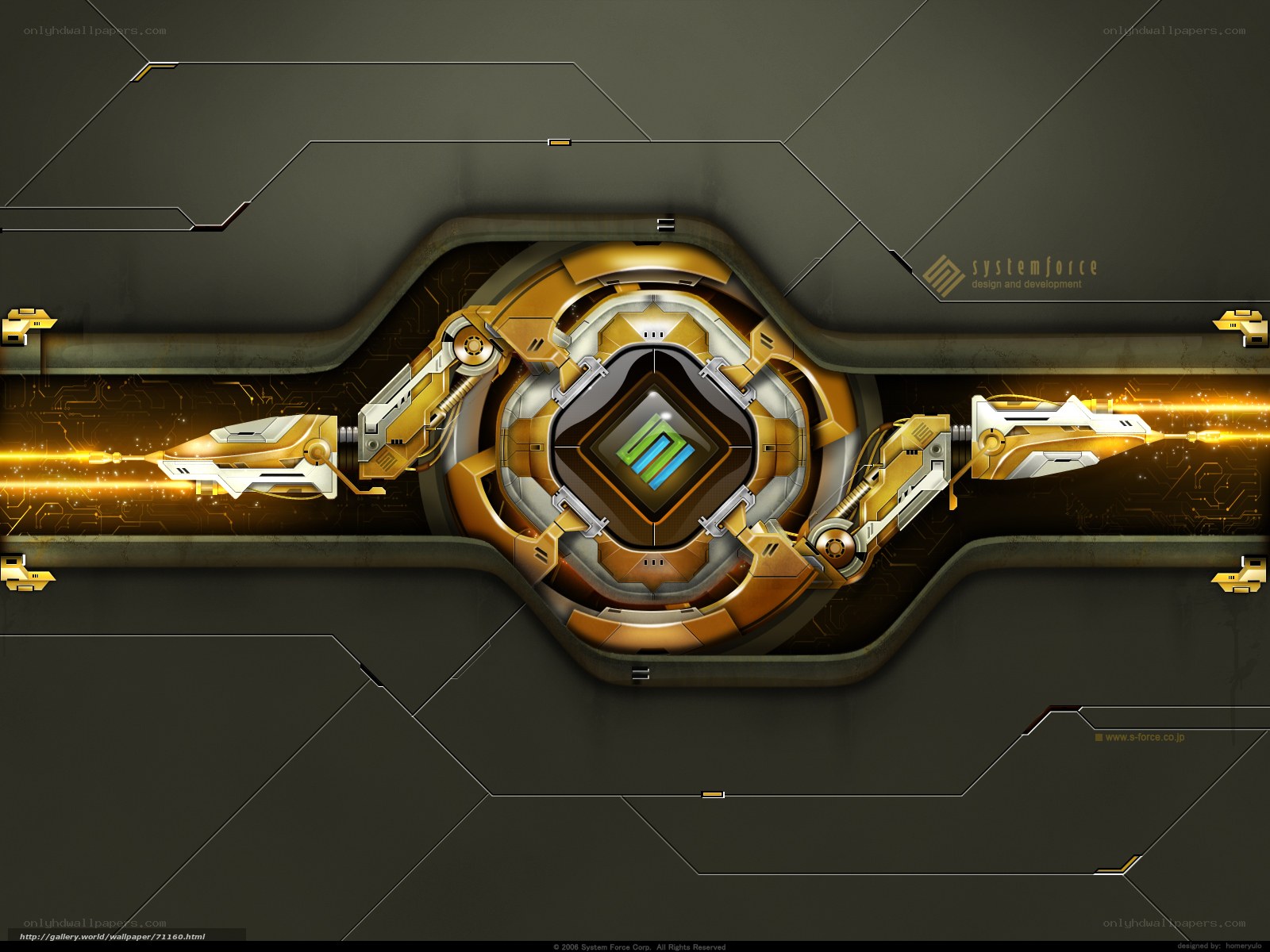 futuristic golden interface