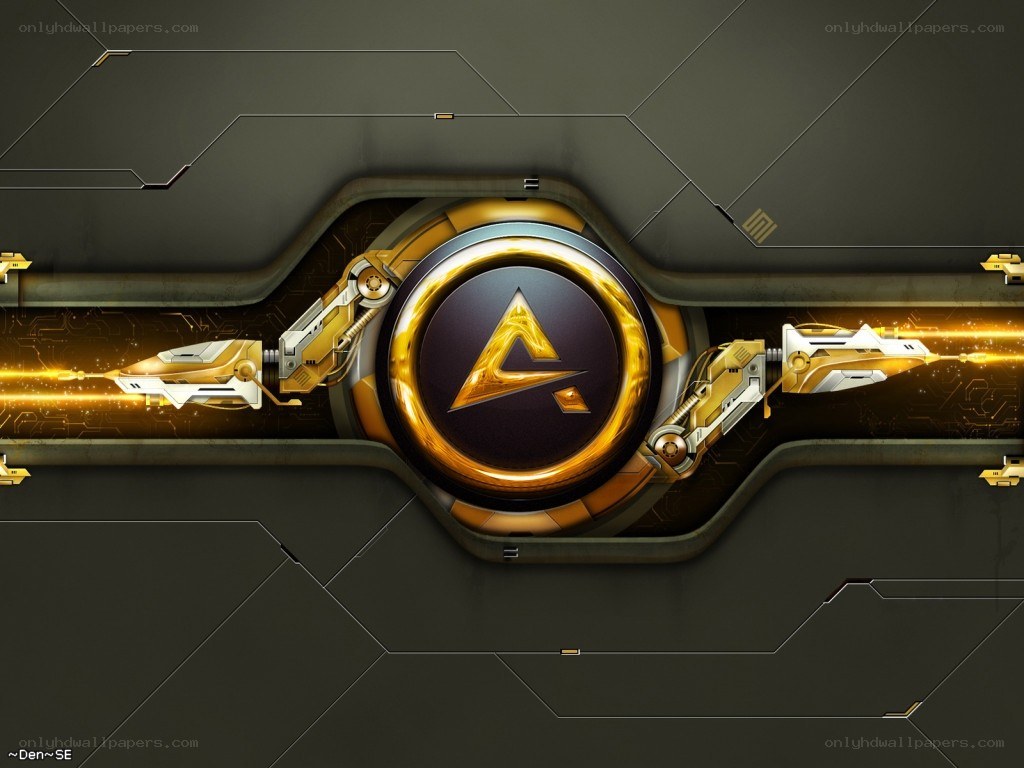 futuristic golden logo design