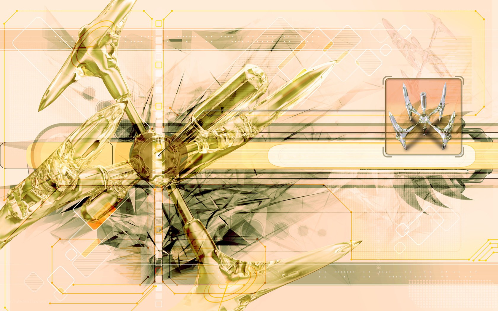 futuristic golden mechanical design
