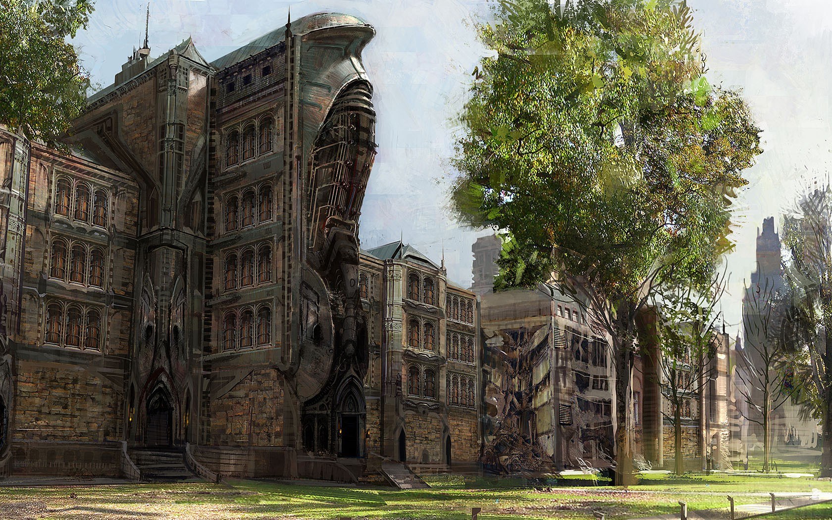 futuristic gothic architecture