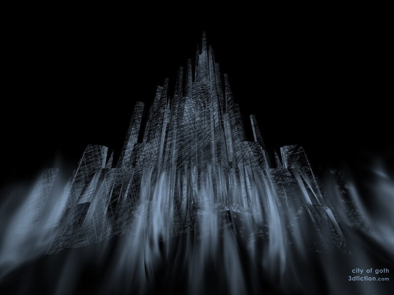 futuristic gothic cityscape