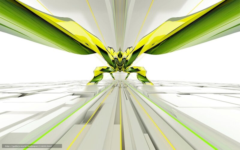 futuristic green and yellow corridor