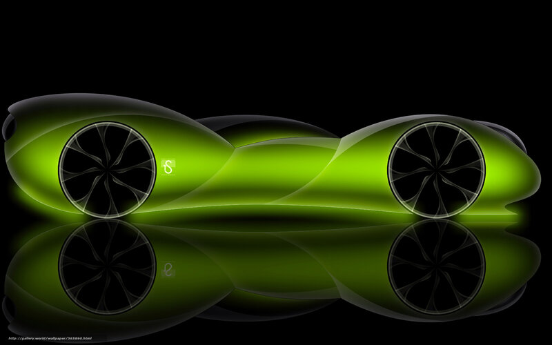 futuristic green car concept