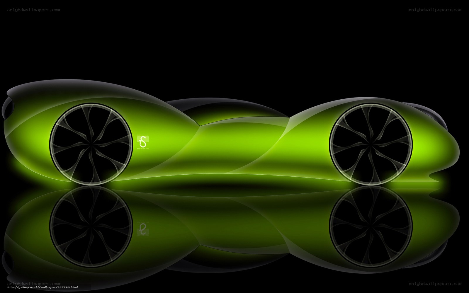 futuristic green car concept