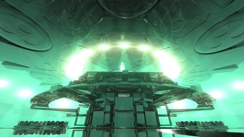 futuristic green chamber