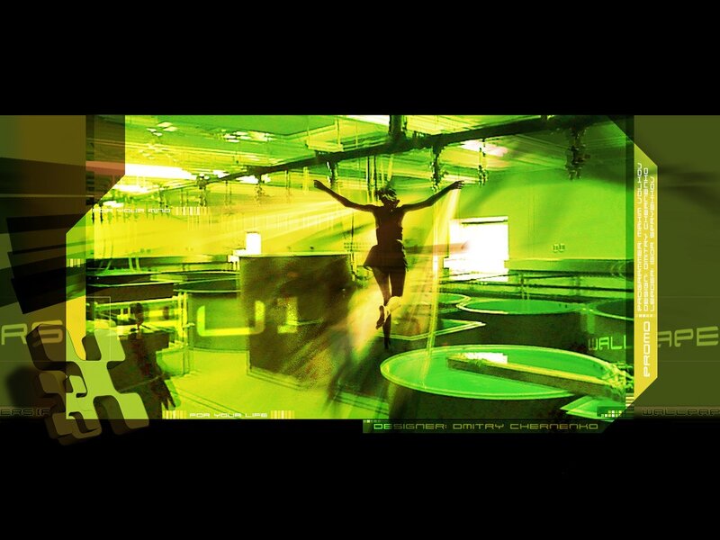 futuristic green dance scene
