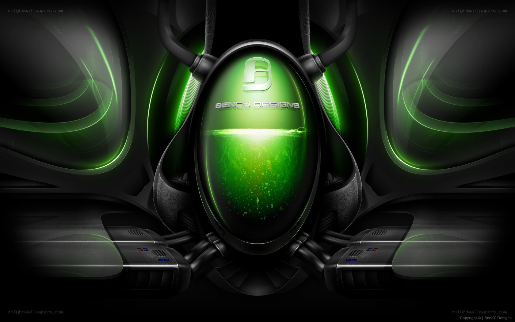 futuristic green design logo