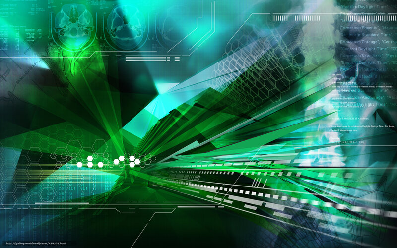 futuristic green digital interface