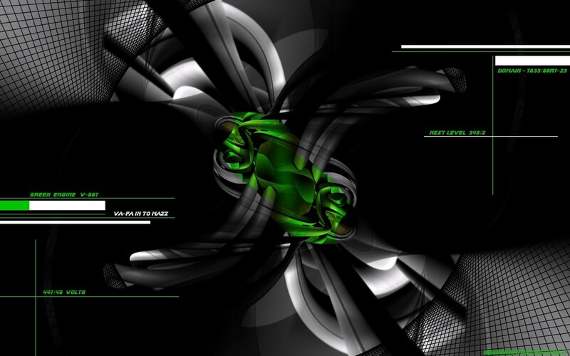 futuristic green engine interface