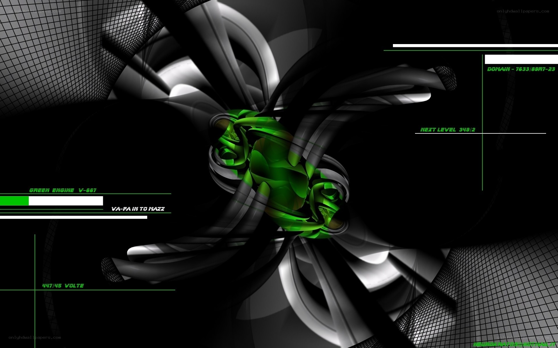 futuristic green engine interface