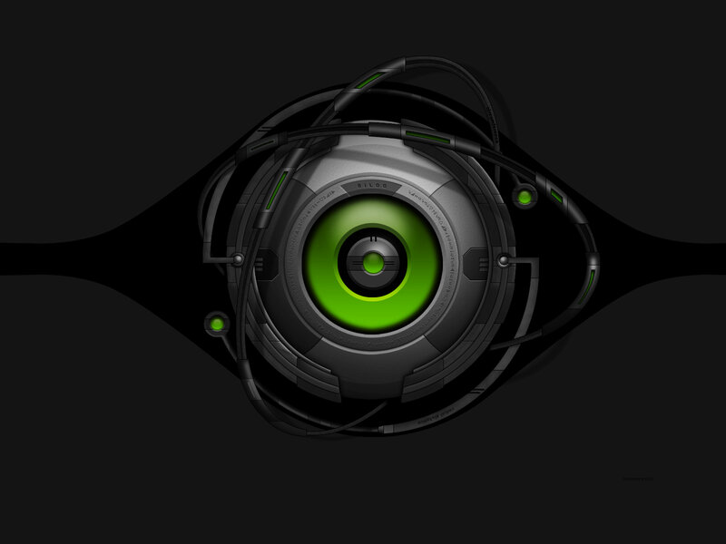futuristic green eye design