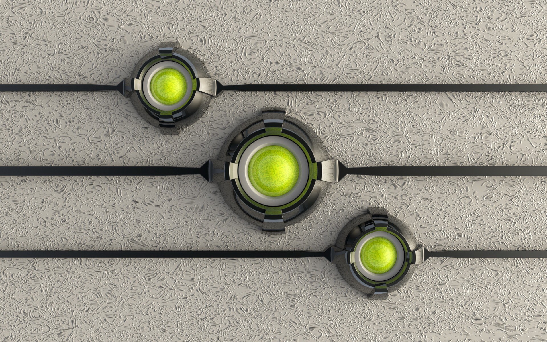 futuristic green lights on wall