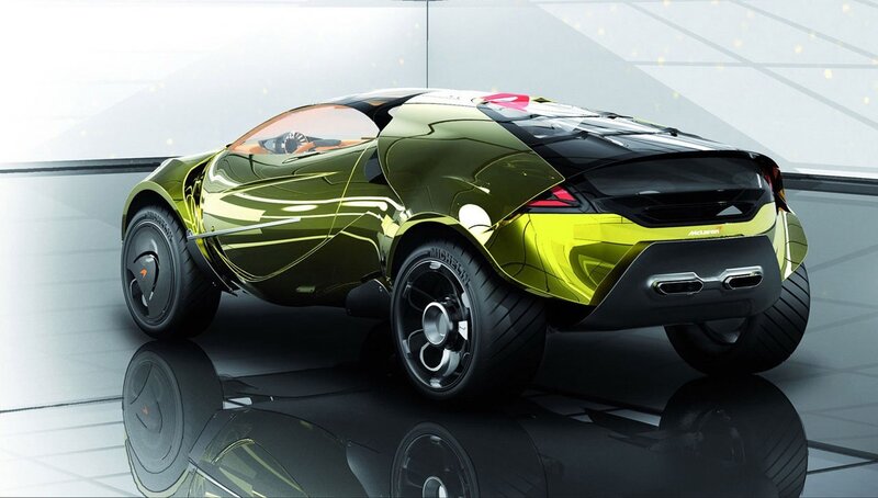 futuristic green sports car