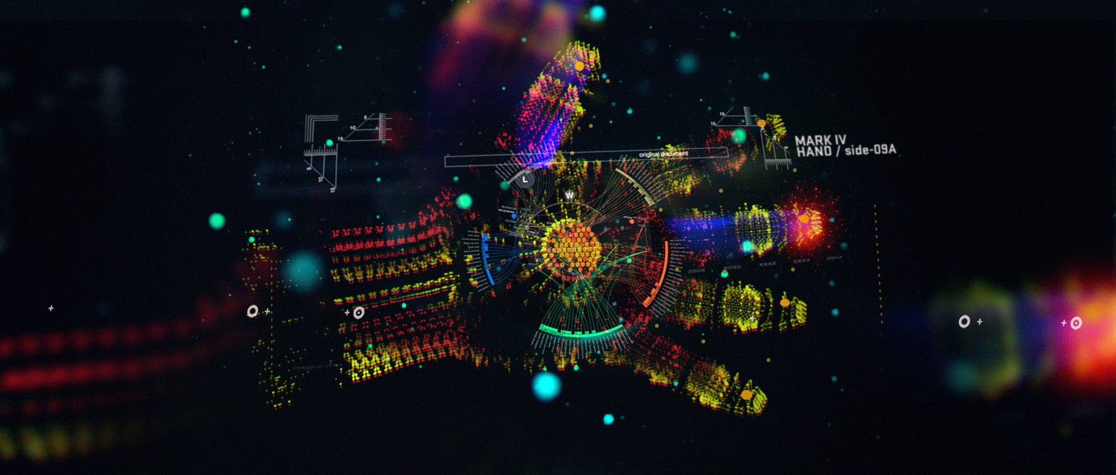 futuristic hand data visualization