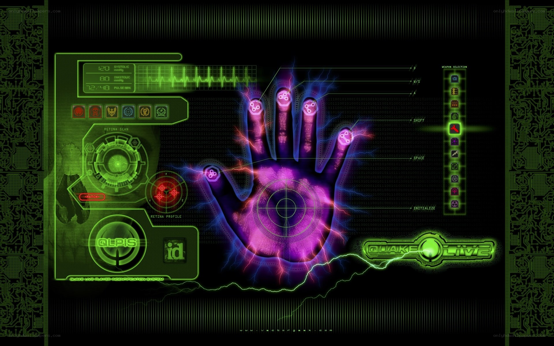 futuristic hand scan interface
