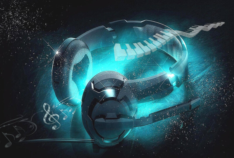 Futuristic Headphones — Blue