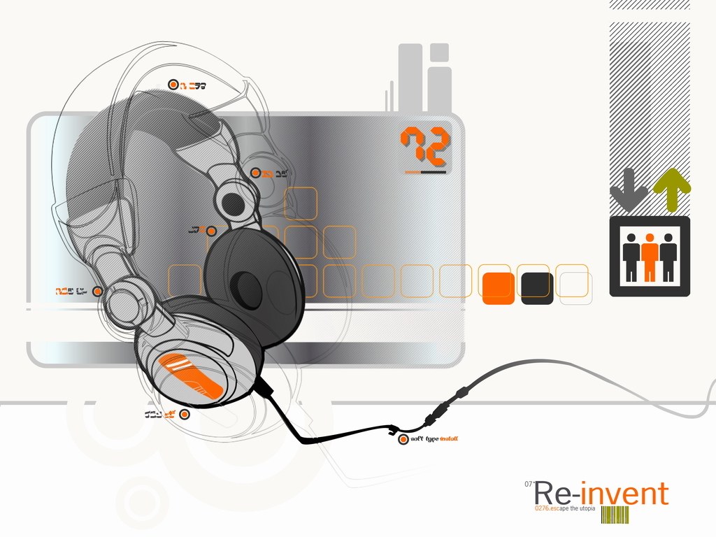 Futuristic headphones design