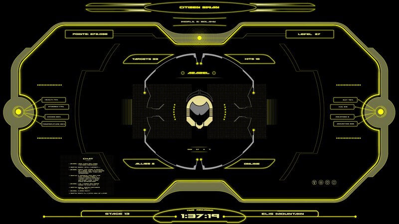 Futuristic Heads-up Display — Black, Technological, Digital Art, Game Interface