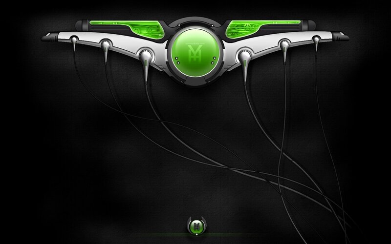 Futuristic Headset Device — Black, Technological