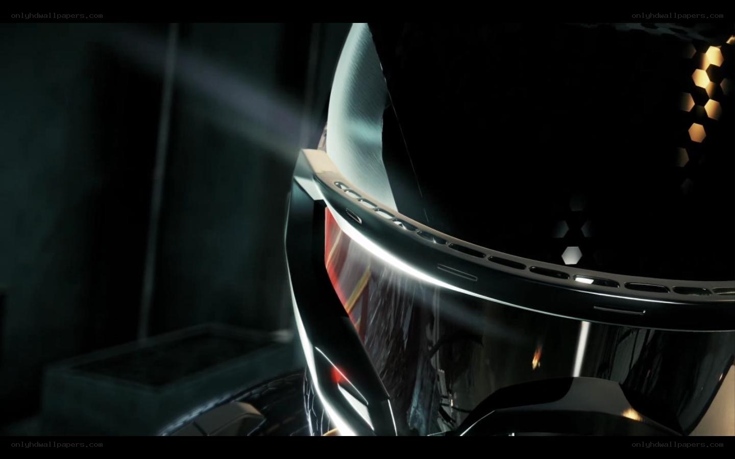 futuristic helmet close-up