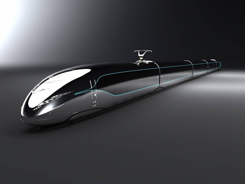 futuristic high-speed train