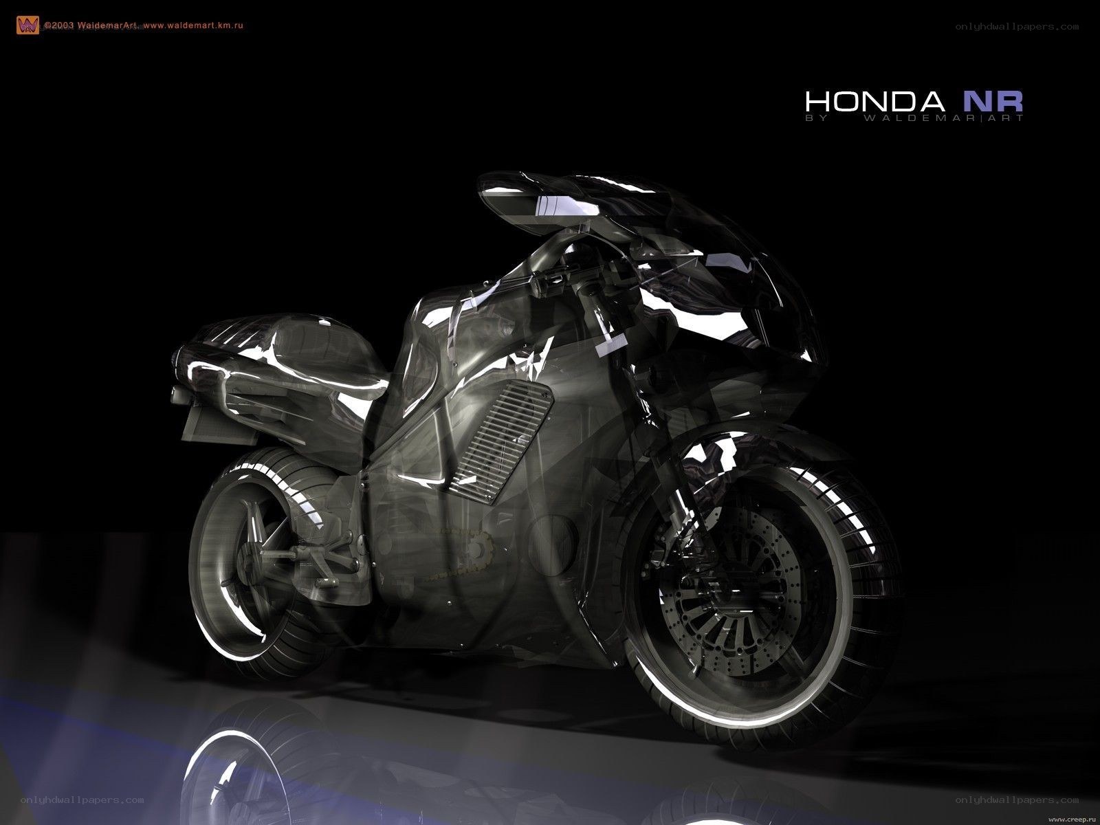 Futuristic Honda NR motorcycle