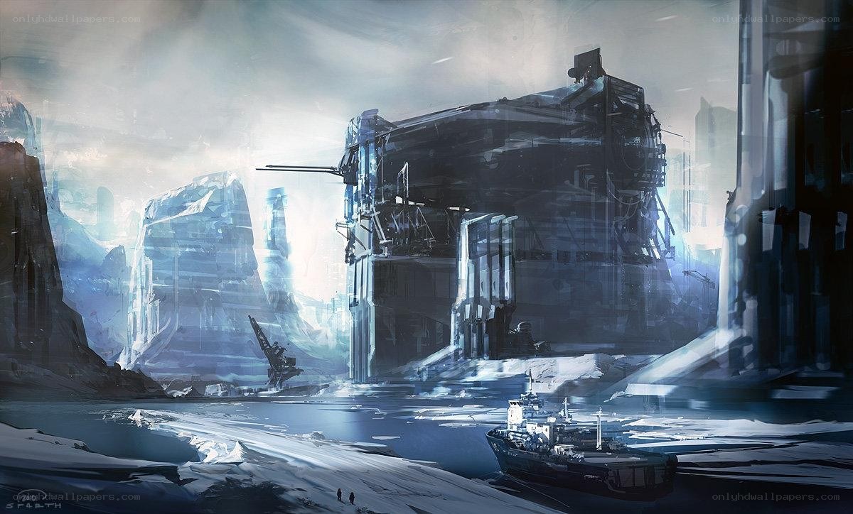 futuristic ice base