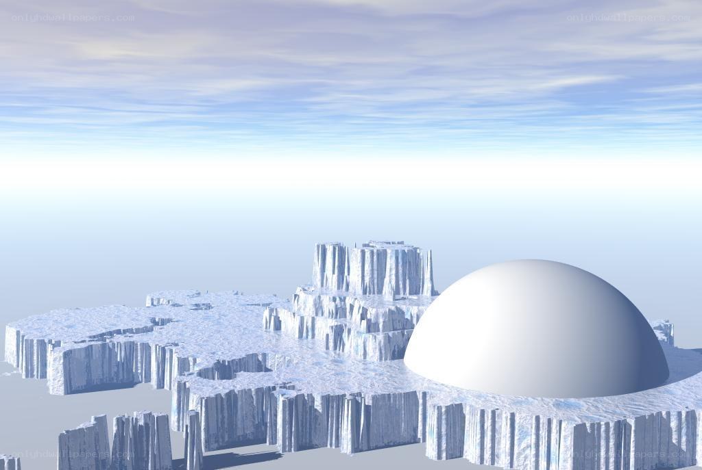 futuristic ice dome structure