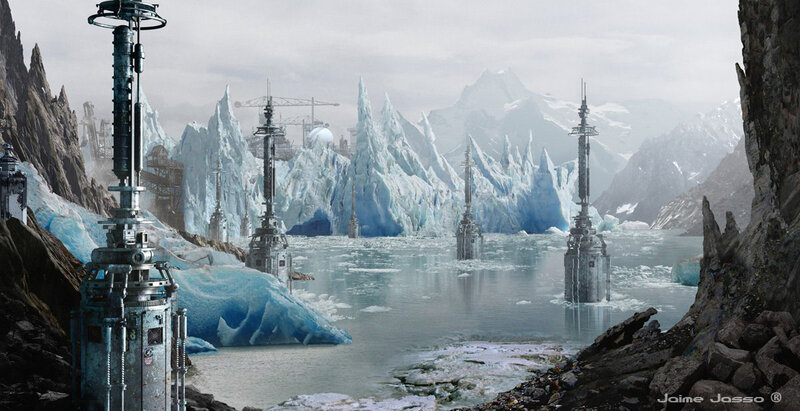 futuristic ice station