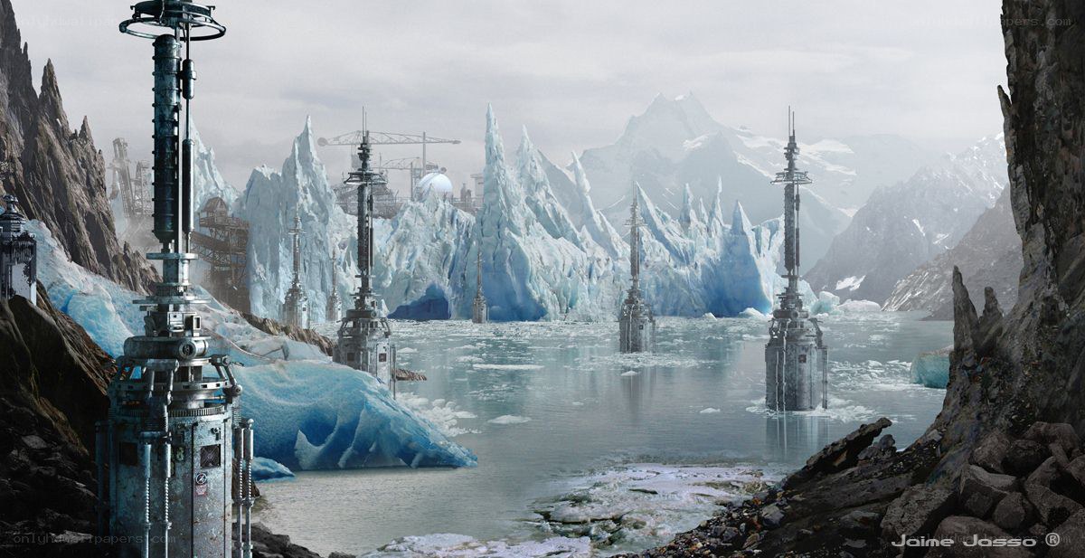 futuristic ice station