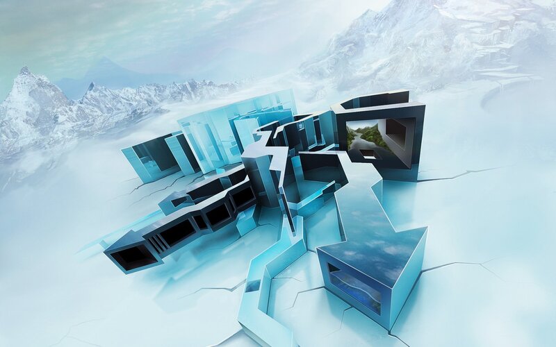 futuristic ice structure