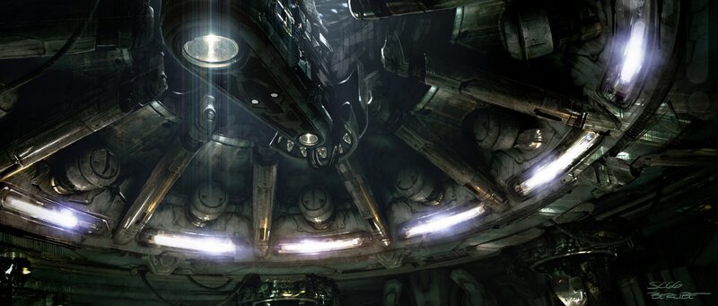 futuristic industrial ceiling