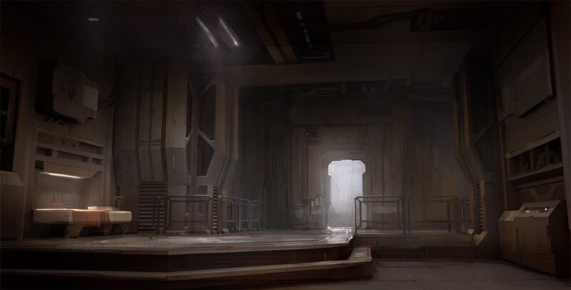 futuristic industrial chamber