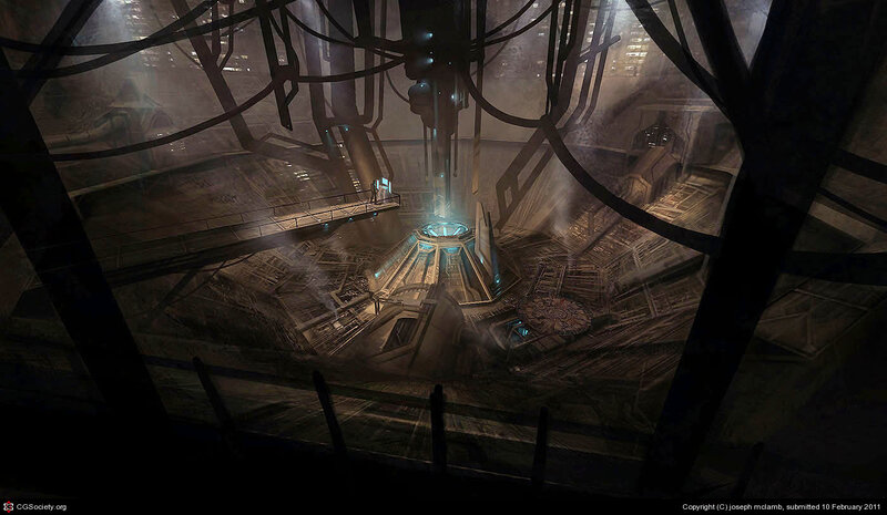 futuristic industrial chamber