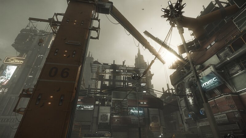 Futuristic Industrial City — Gray, Dramatic