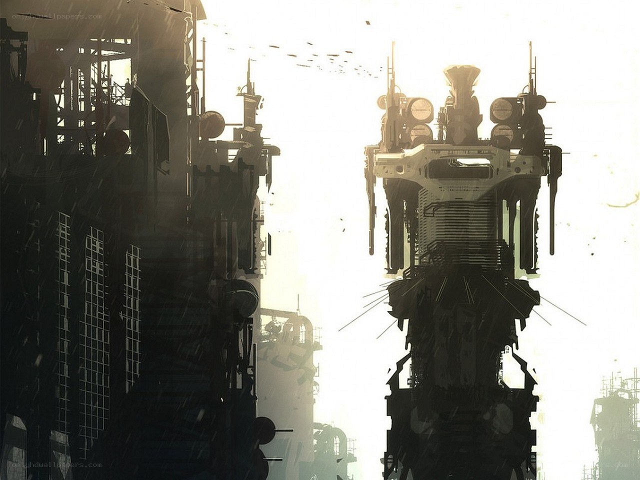 futuristic industrial cityscape