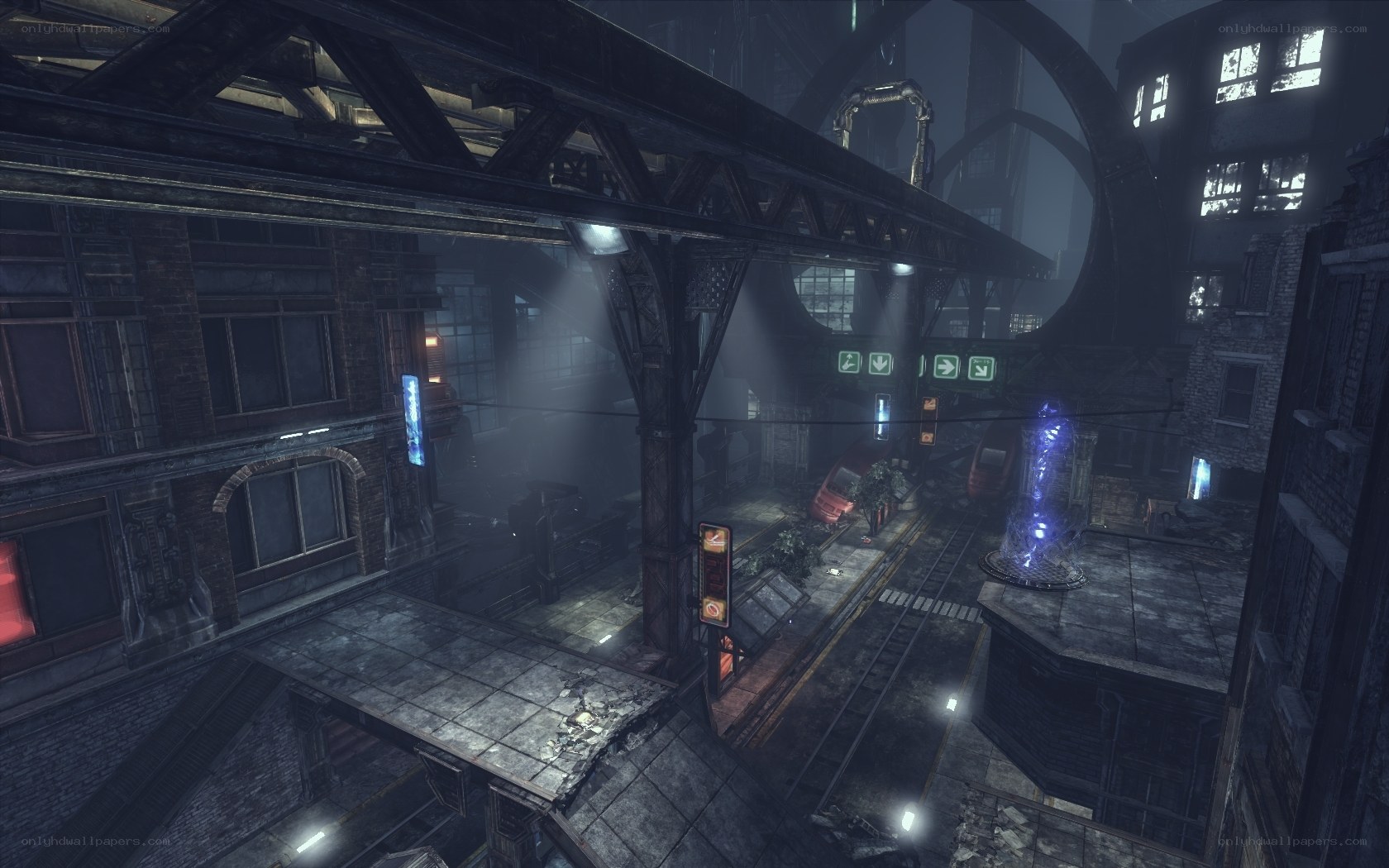 futuristic industrial cityscape