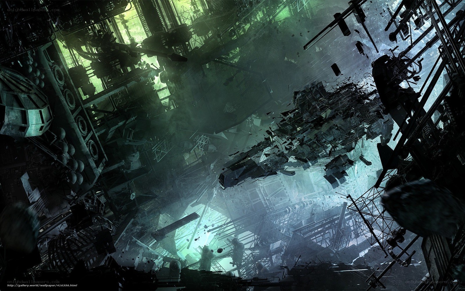 Futuristic industrial collapse