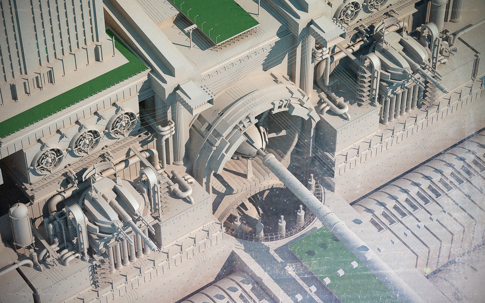 futuristic industrial complex
